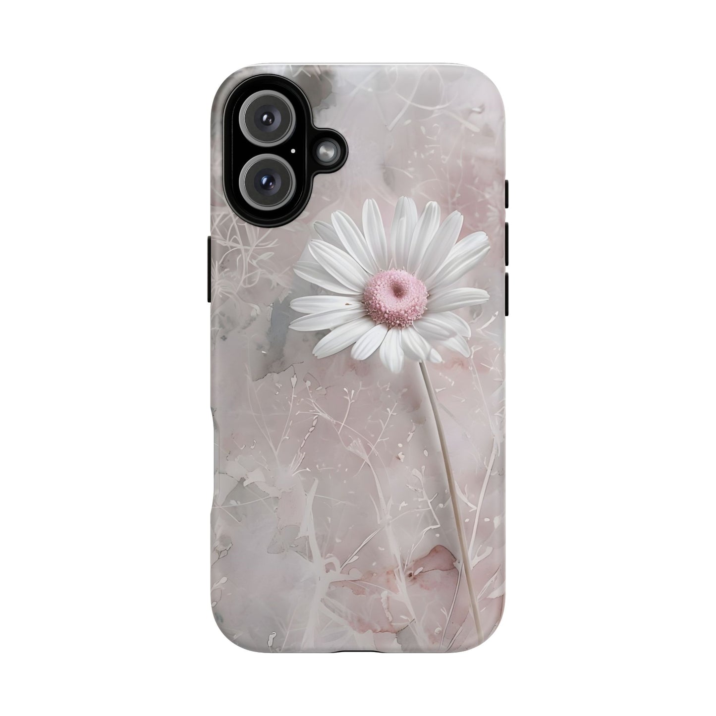 Floral Tough Phone Case - Elegant Daisy Design