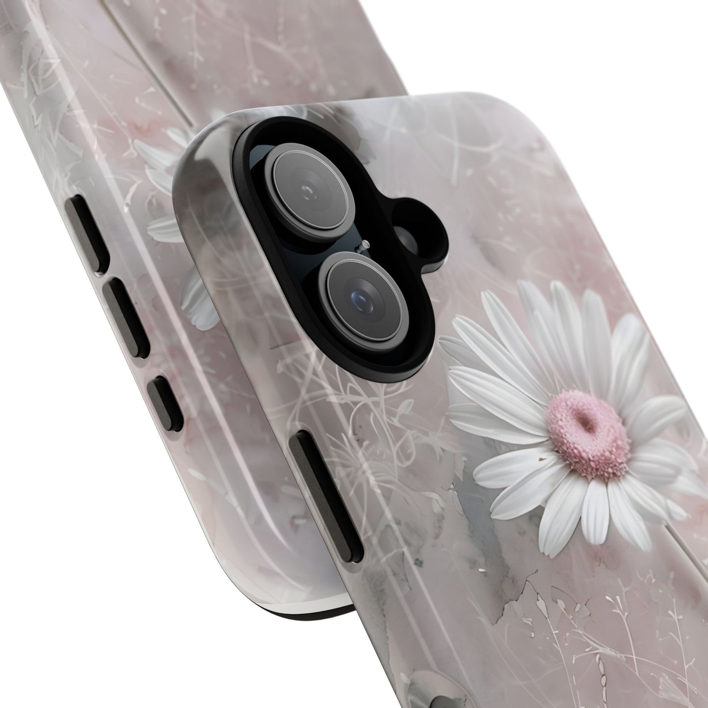 Floral Tough Phone Case - Elegant Daisy Design