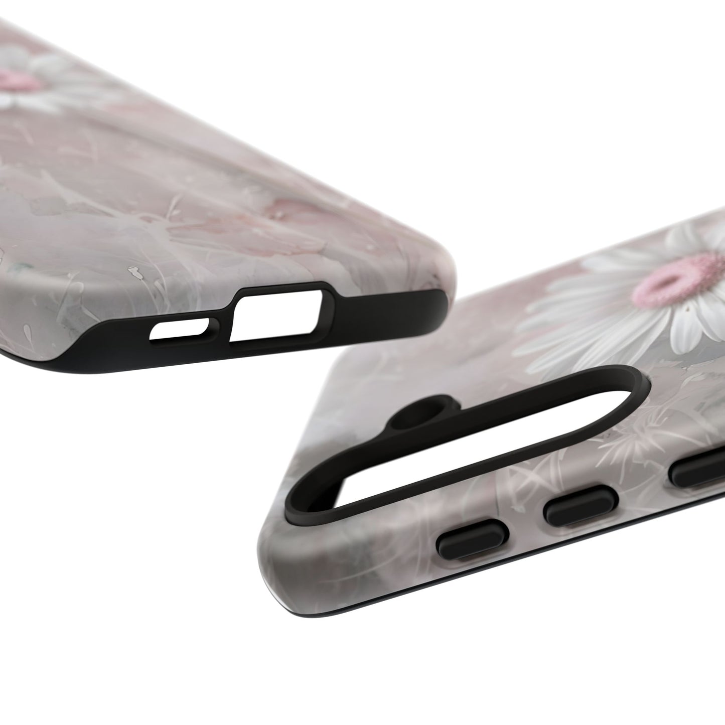 Floral Tough Phone Case - Elegant Daisy Design
