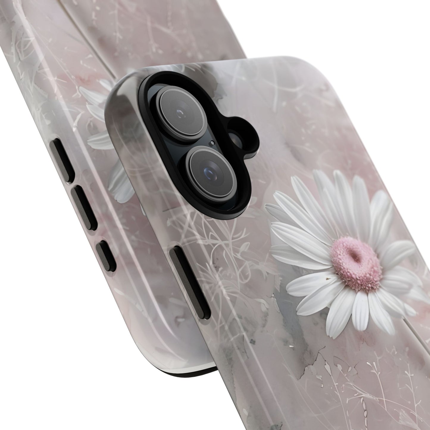 Floral Tough Phone Case - Elegant Daisy Design