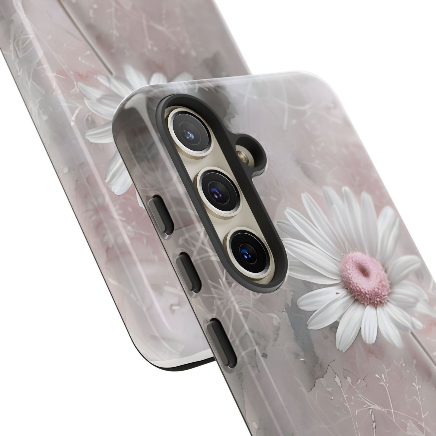 Floral Tough Phone Case - Elegant Daisy Design