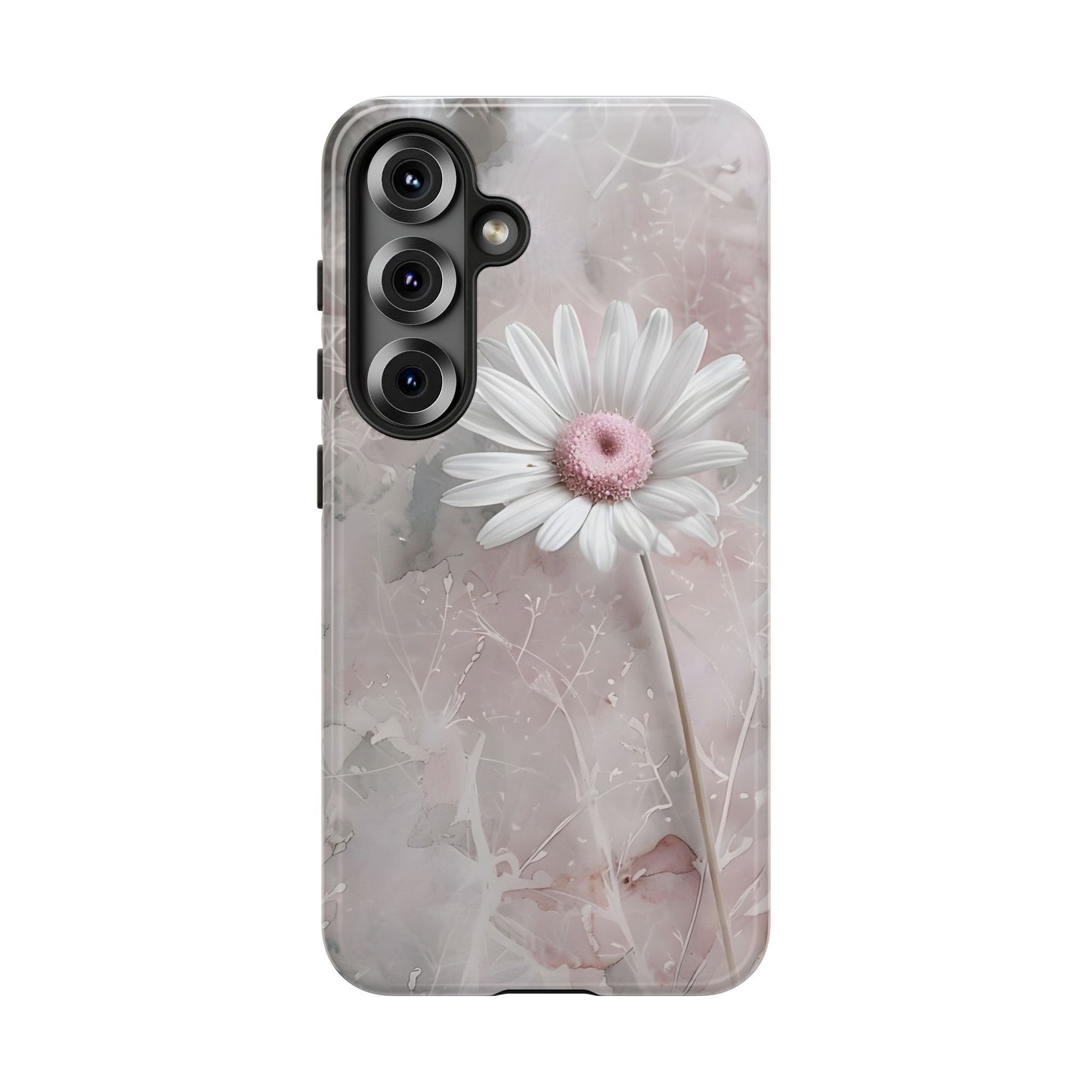 Floral Tough Phone Case - Elegant Daisy Design