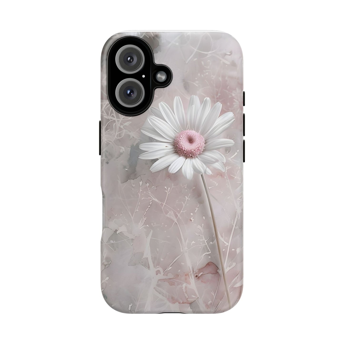 Floral Tough Phone Case - Elegant Daisy Design
