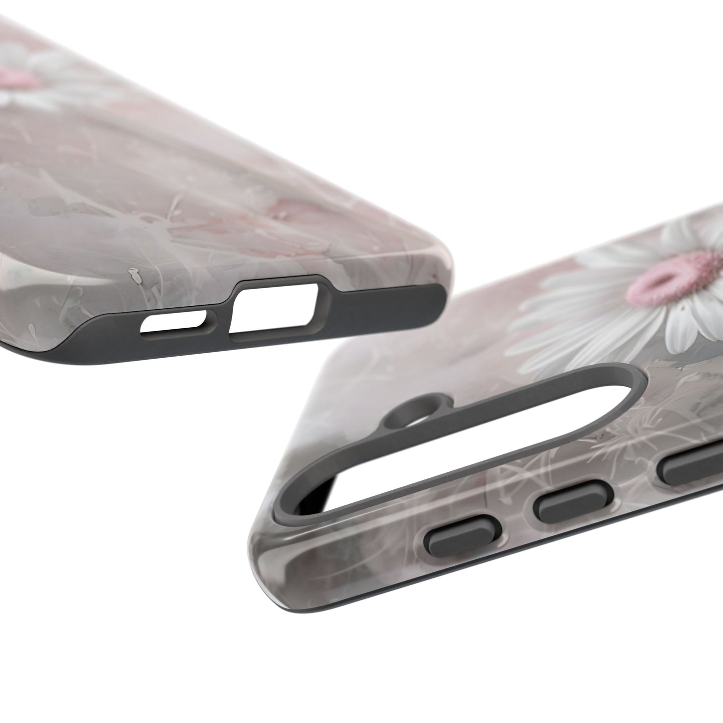 Floral Tough Phone Case - Elegant Daisy Design