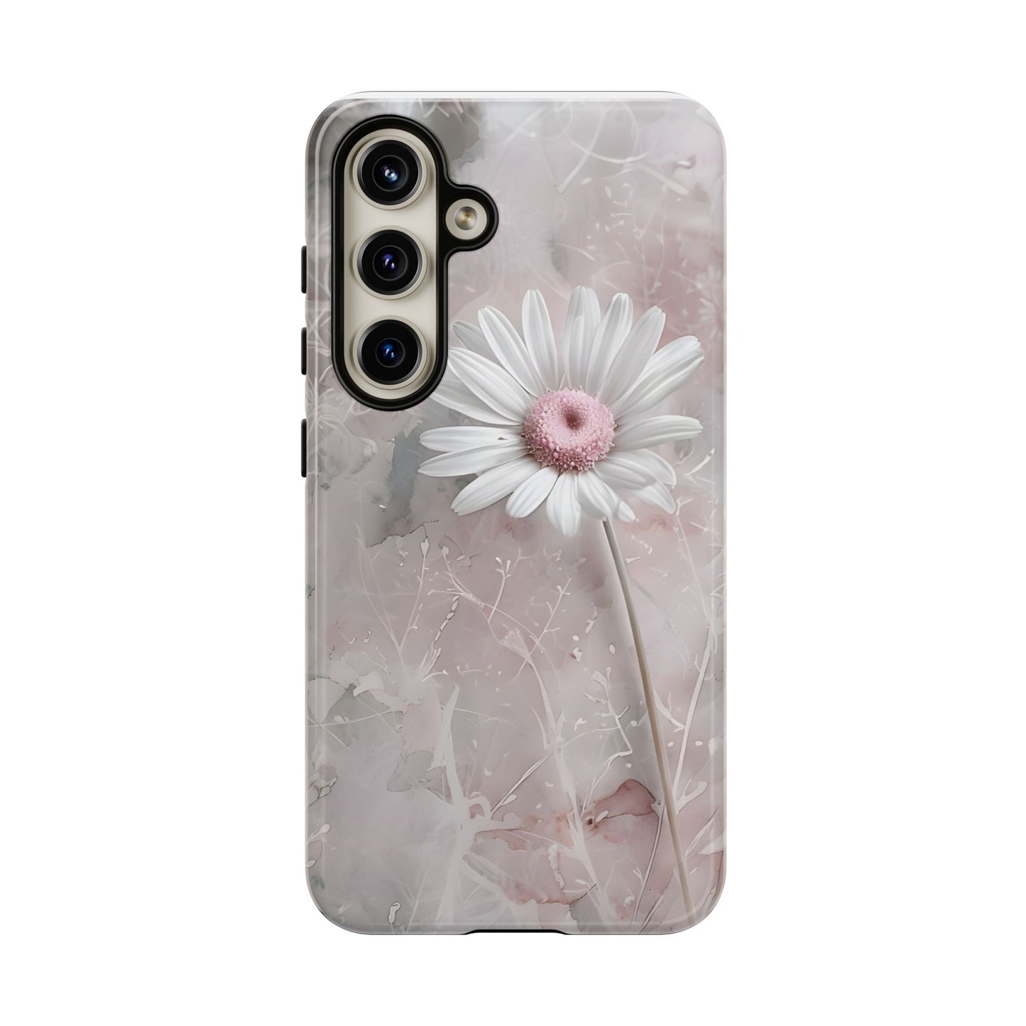 Floral Tough Phone Case - Elegant Daisy Design