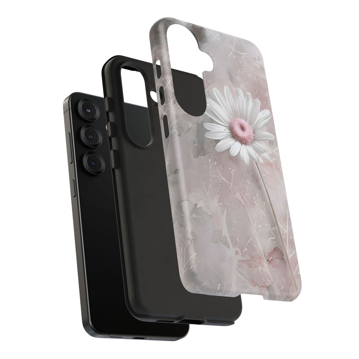 Floral Tough Phone Case - Elegant Daisy Design