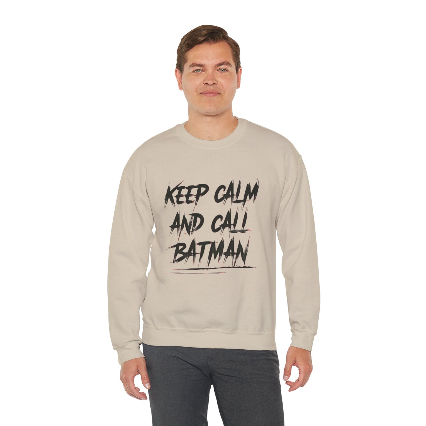 Funny Sweatshirt - Keep Calm and Call Batman - Unisex Heavy Blend Crewneck