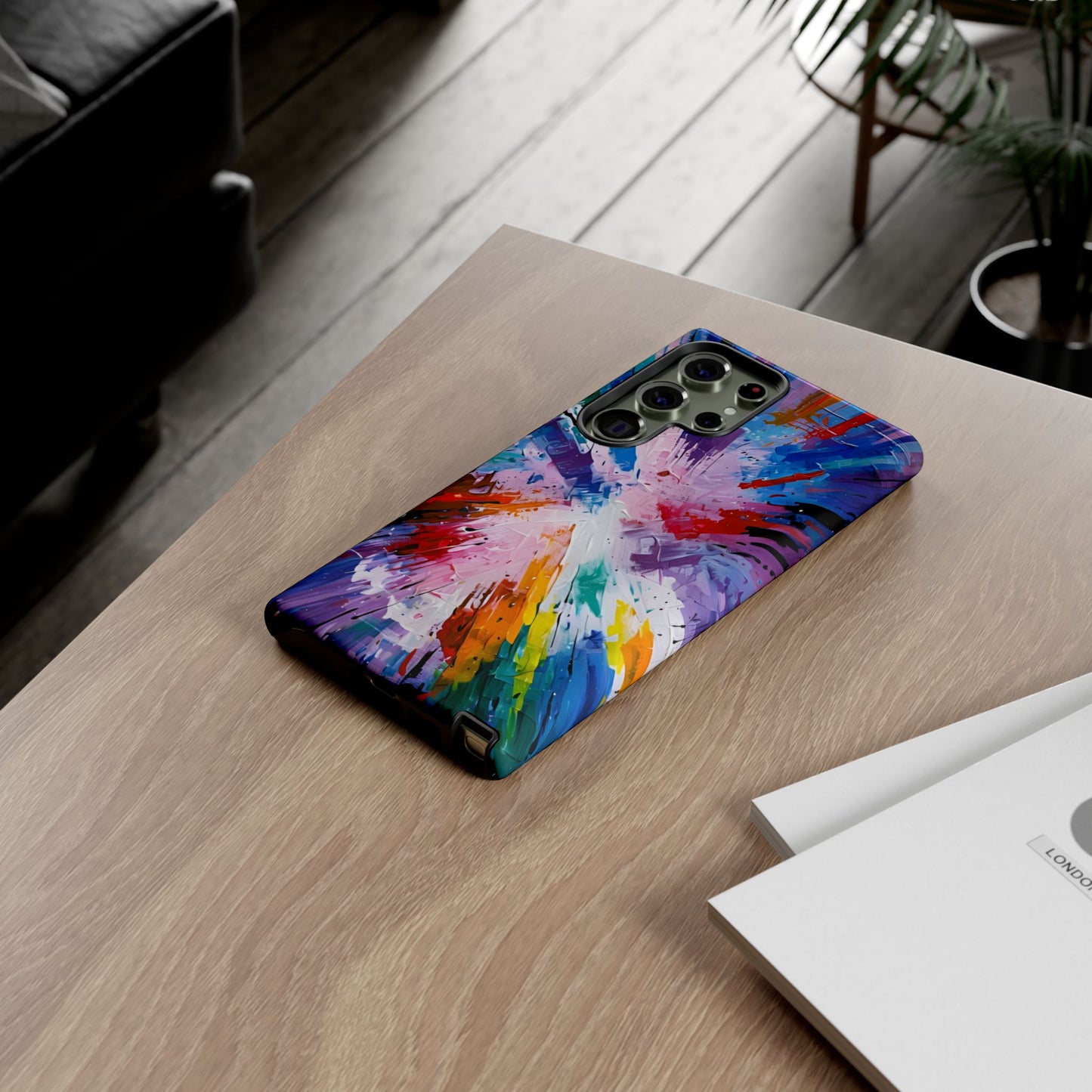 Vibrant Tough Phone Case - Abstract Color Explosion Design