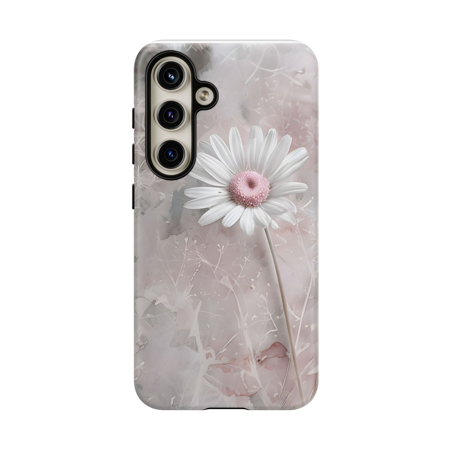 Floral Tough Phone Case - Elegant Daisy Design