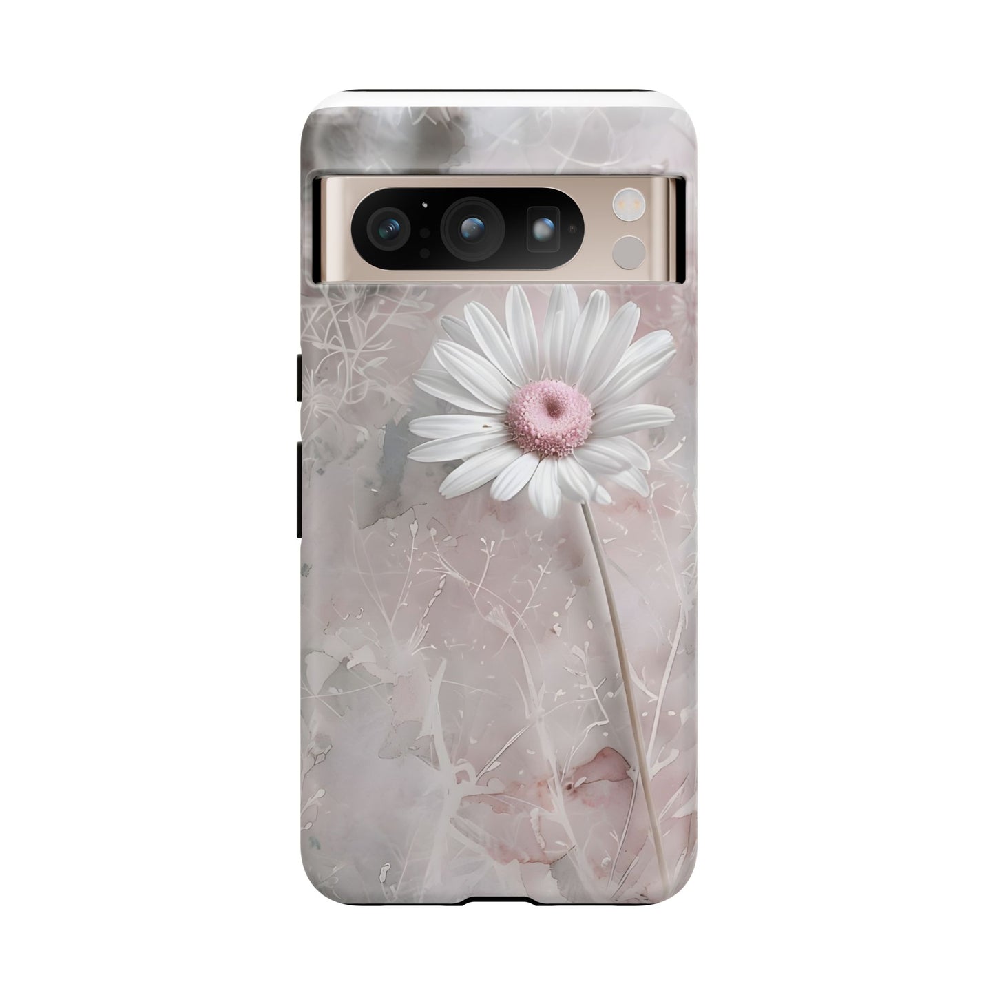 Floral Tough Phone Case - Elegant Daisy Design