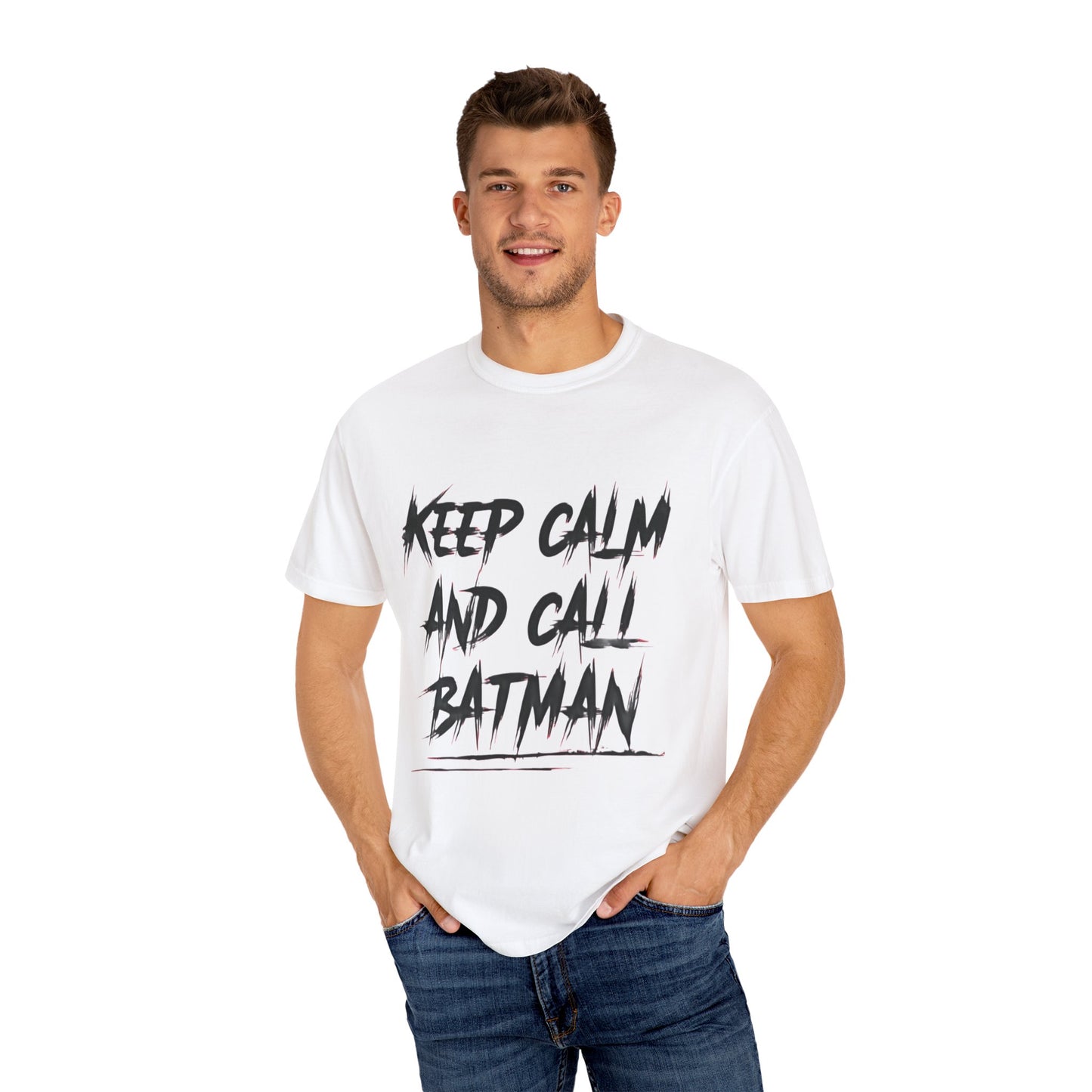 Funny T-shirt - Keep Calm and Call Batman - For Superhero Fans