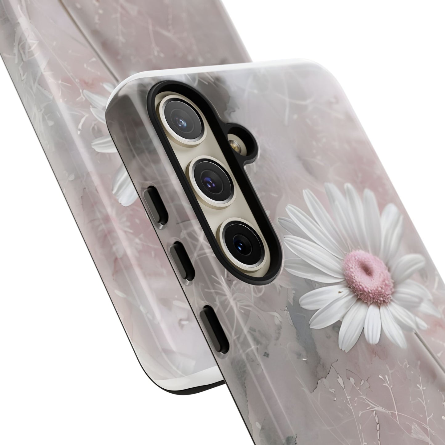 Floral Tough Phone Case - Elegant Daisy Design