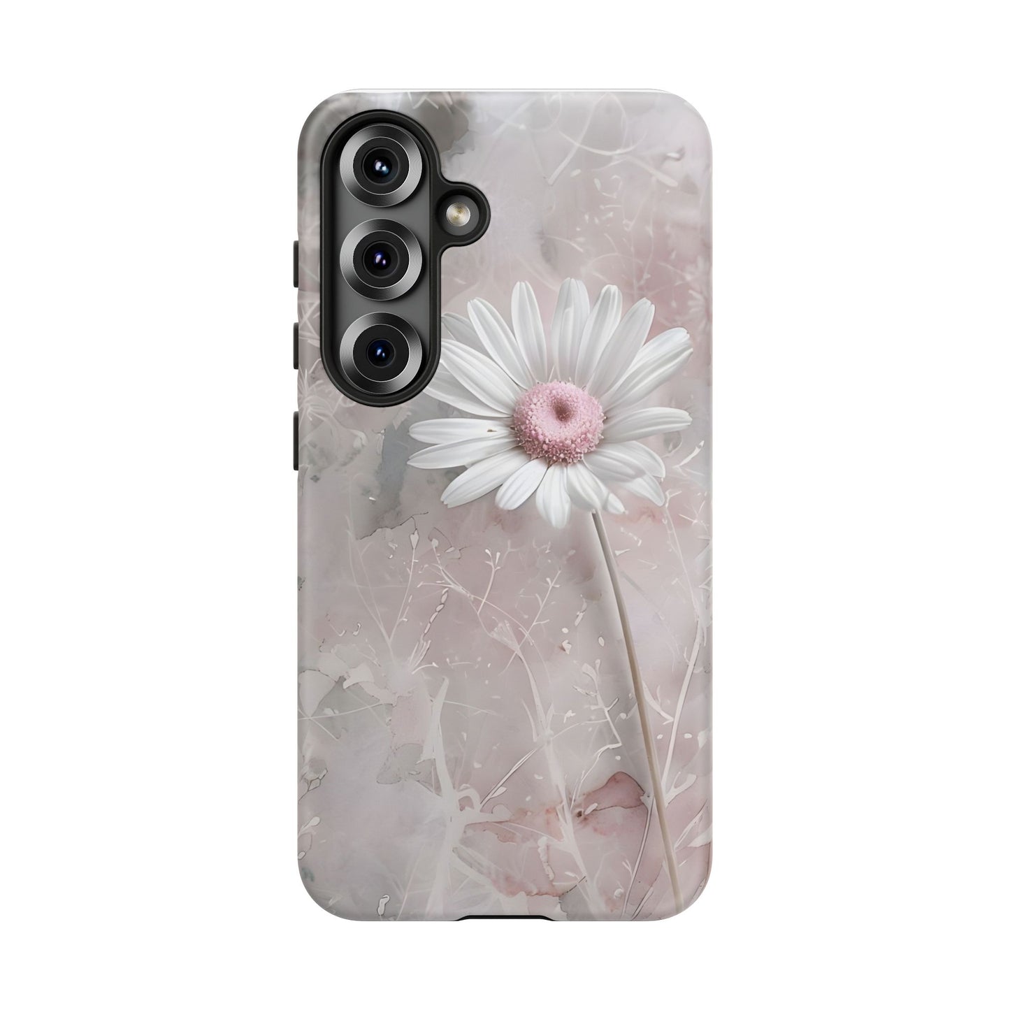 Floral Tough Phone Case - Elegant Daisy Design