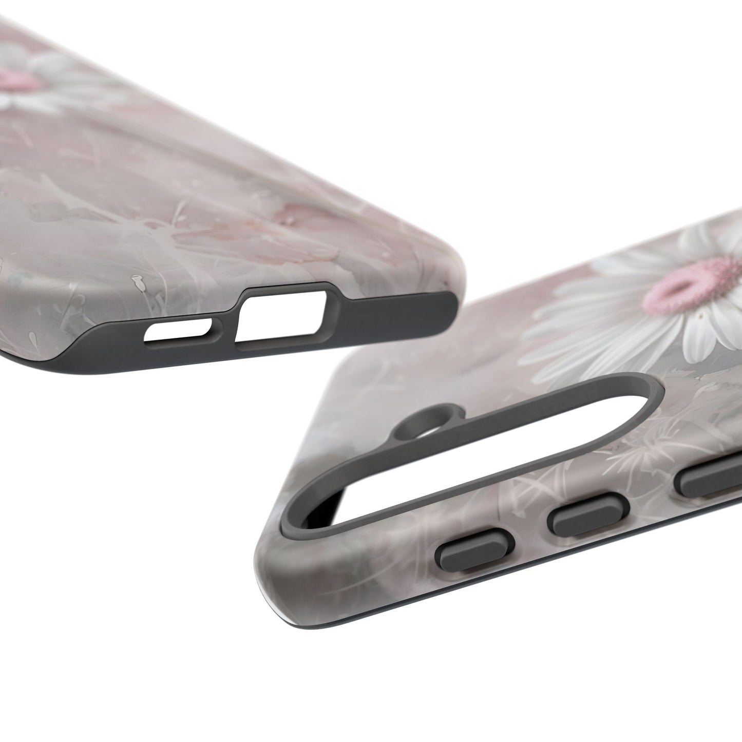 Floral Tough Phone Case - Elegant Daisy Design