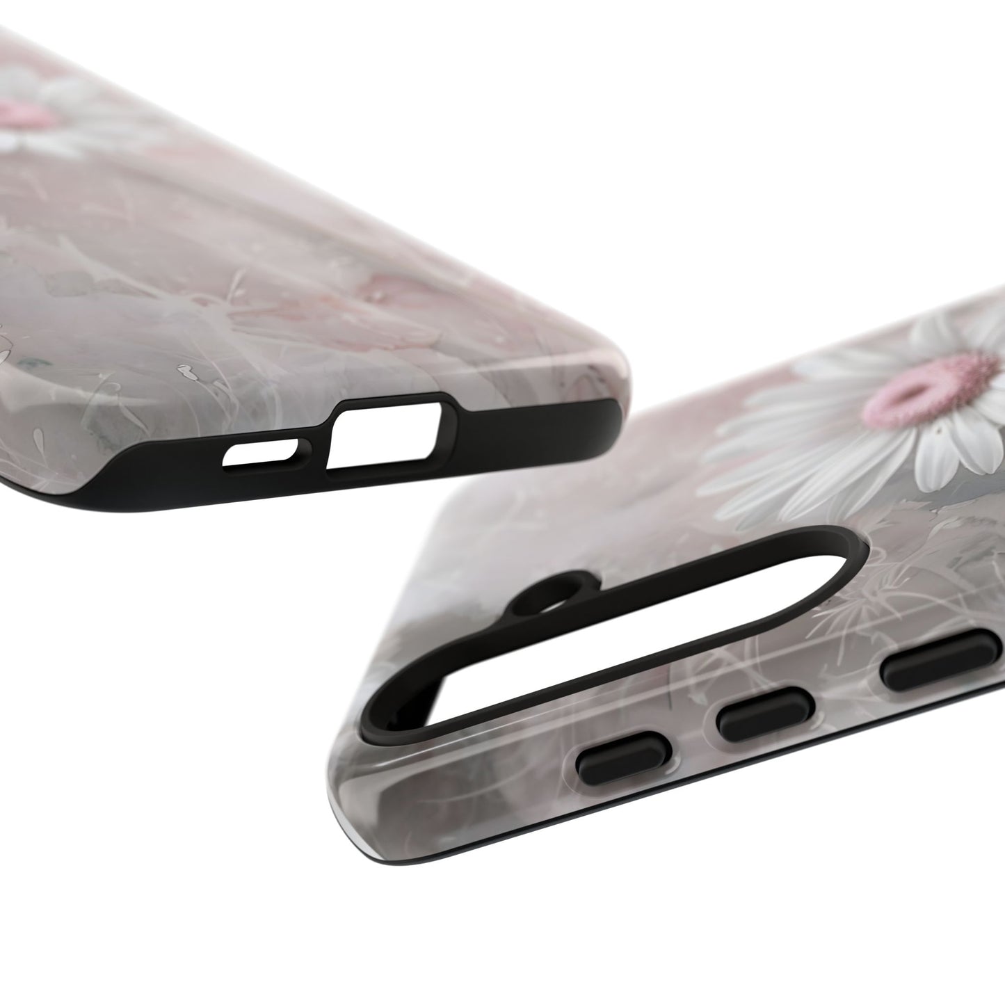 Floral Tough Phone Case - Elegant Daisy Design