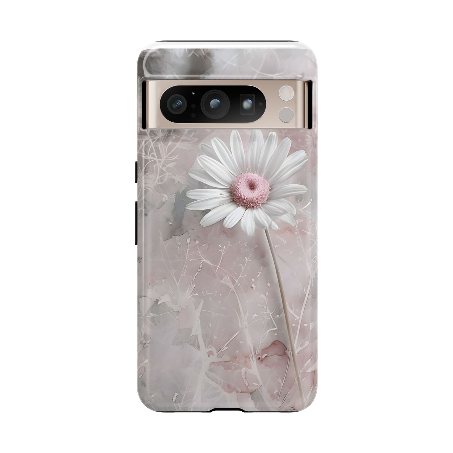 Floral Tough Phone Case - Elegant Daisy Design