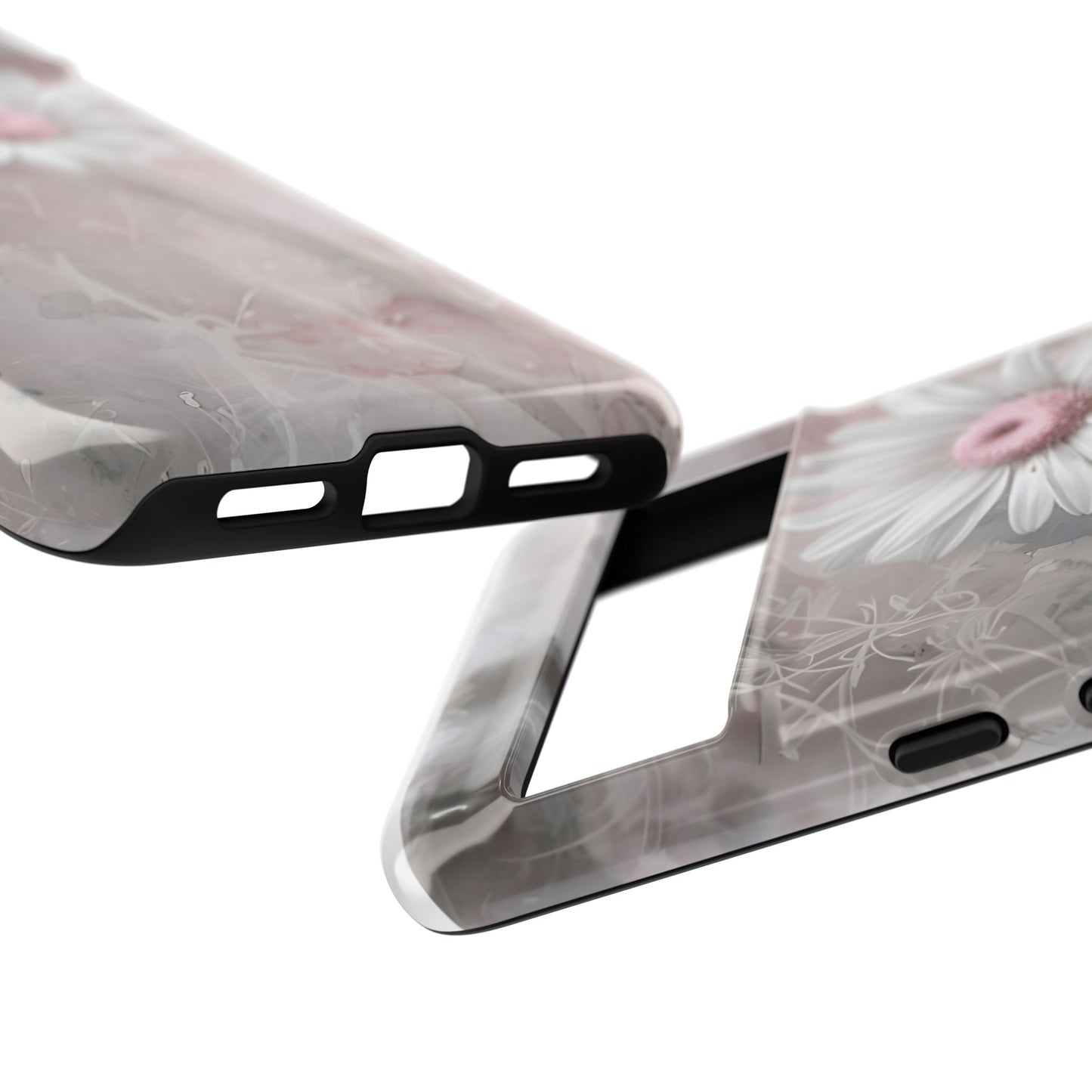 Floral Tough Phone Case - Elegant Daisy Design