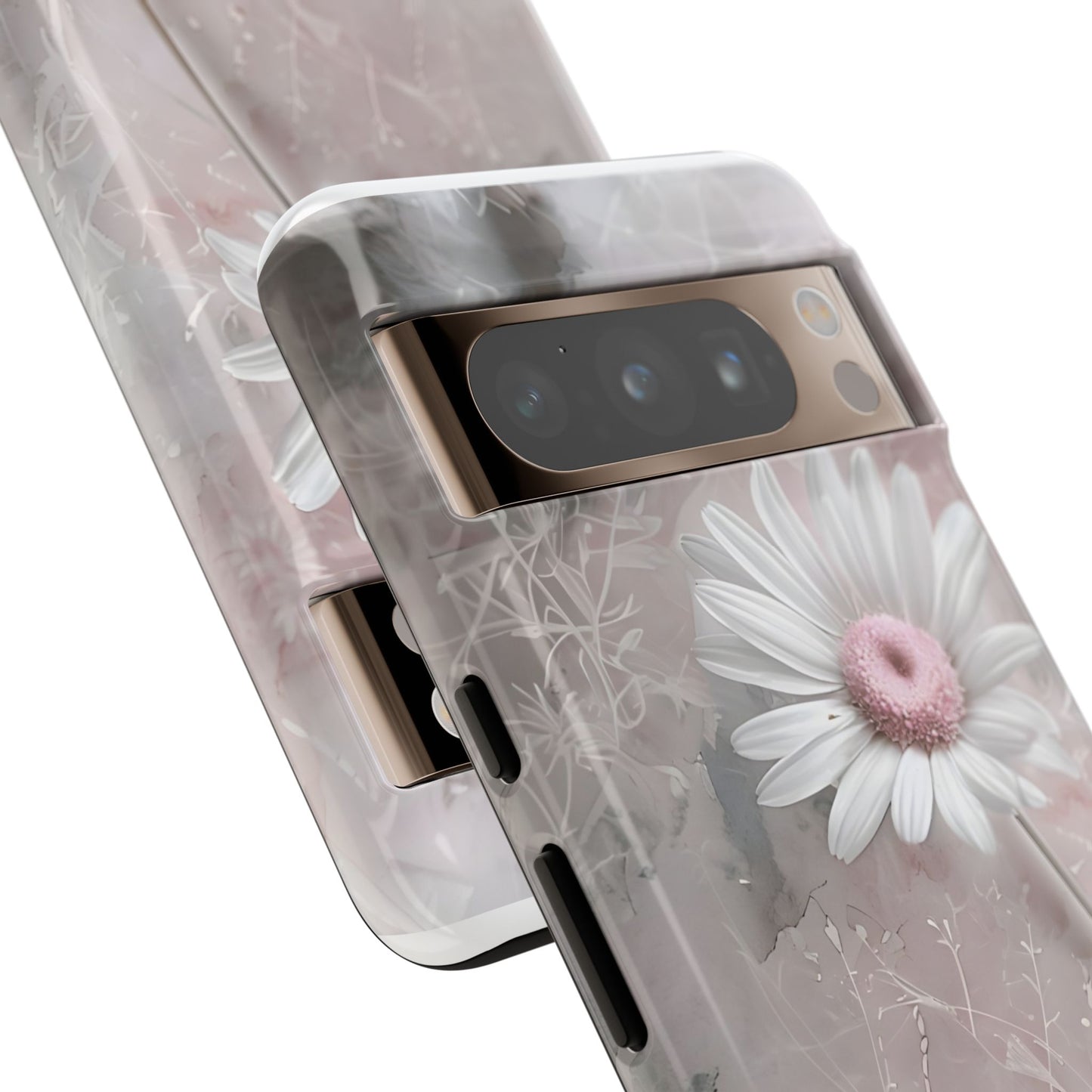 Floral Tough Phone Case - Elegant Daisy Design