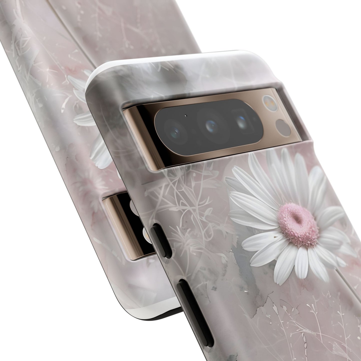 Floral Tough Phone Case - Elegant Daisy Design
