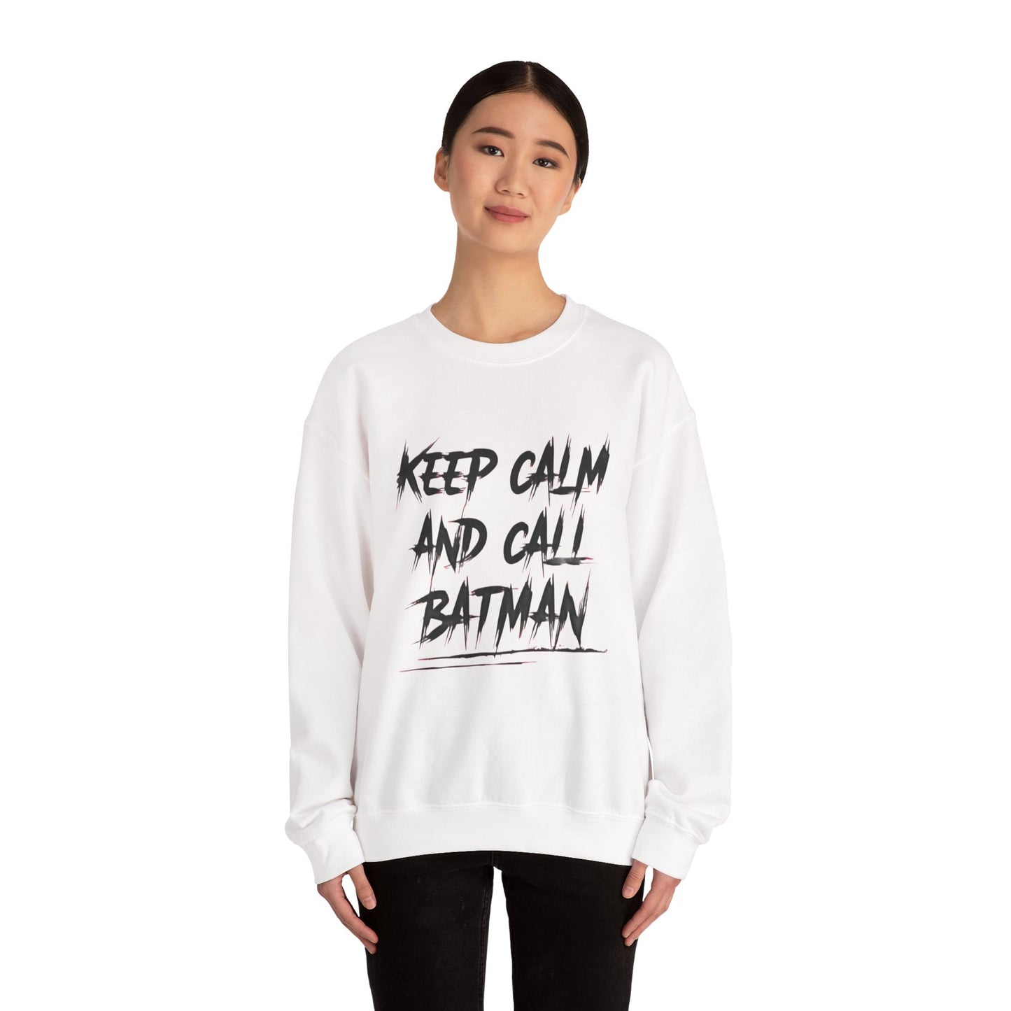 Funny Sweatshirt - Keep Calm and Call Batman - Unisex Heavy Blend Crewneck