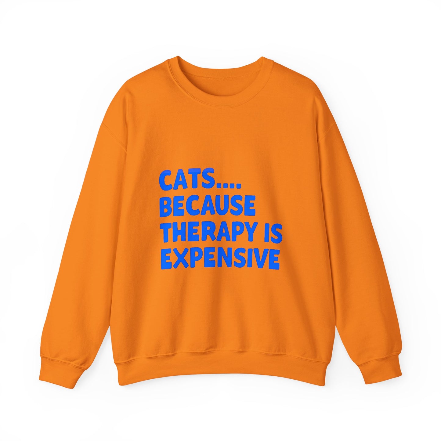 Cat Lover Crewneck Sweatshirt - Cats.... Because Therapy is Expensive