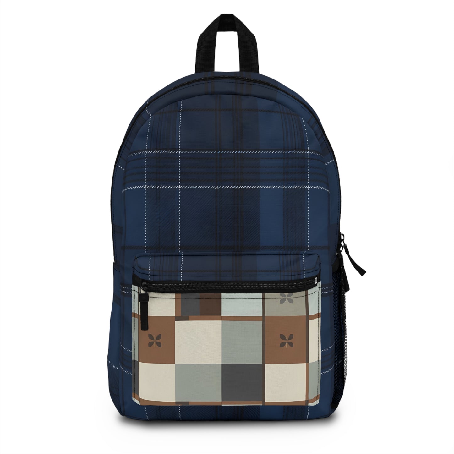 Stylish Plaid Fabric Backpack for School & Work & Travel