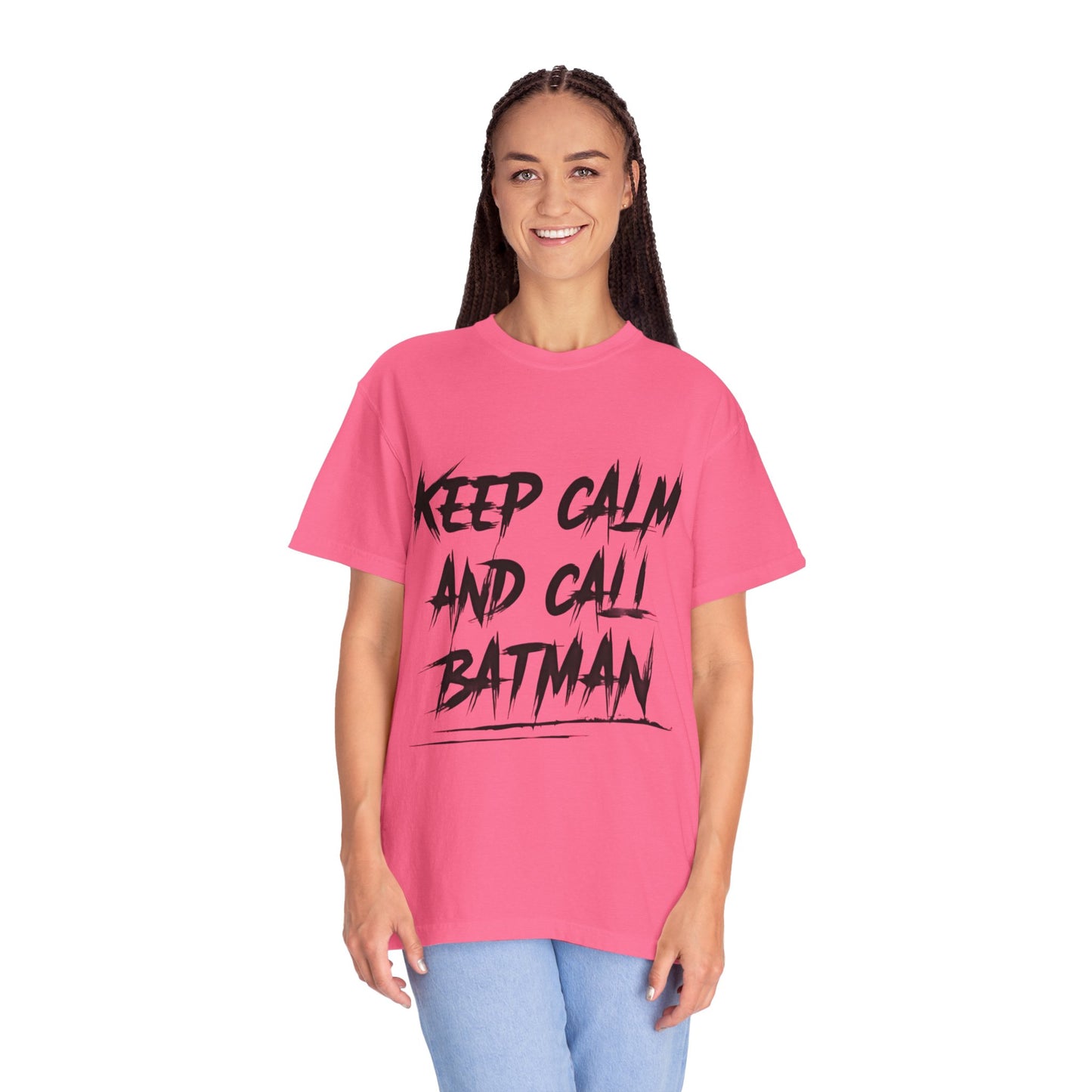 Funny T-shirt - Keep Calm and Call Batman - For Superhero Fans