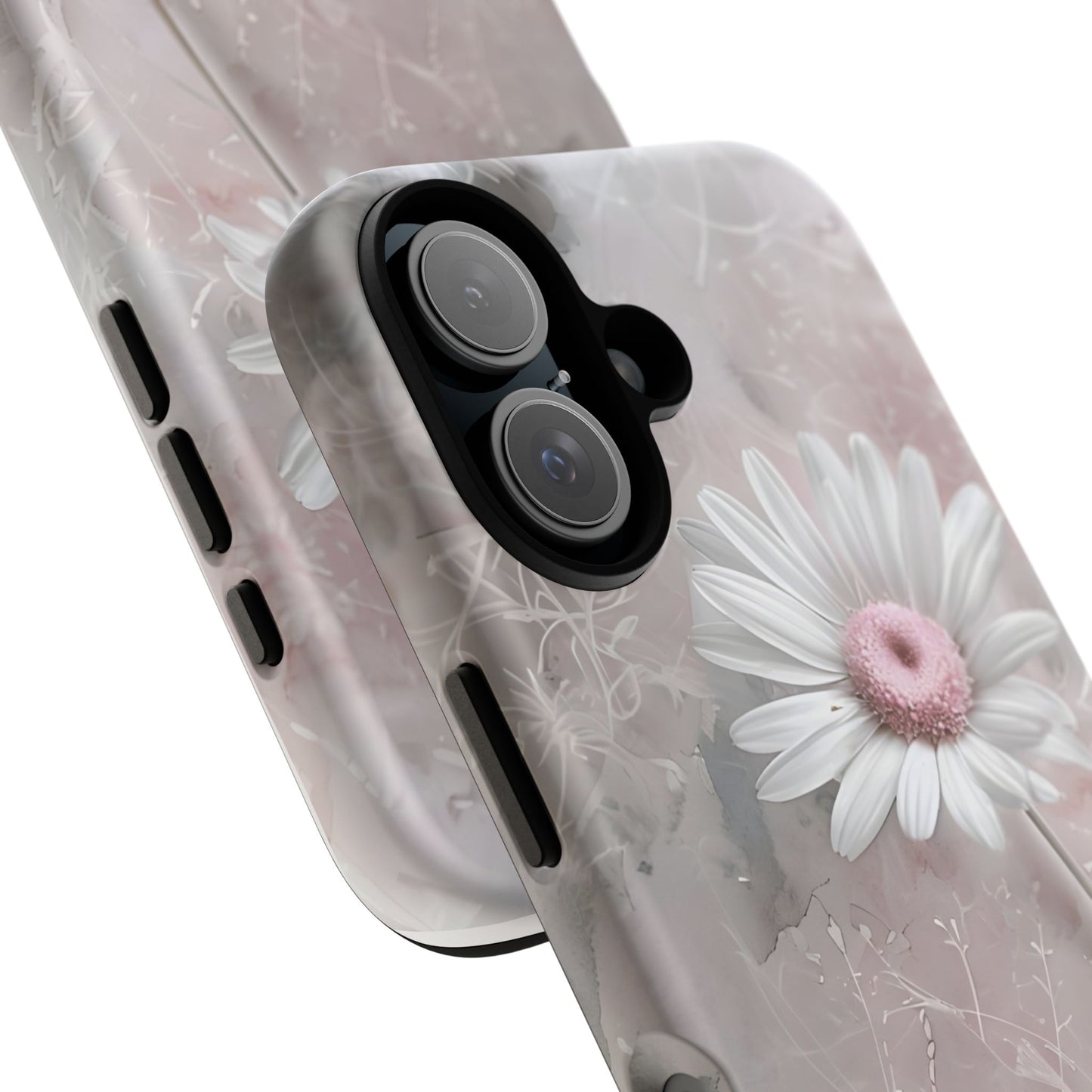 Floral Tough Phone Case - Elegant Daisy Design
