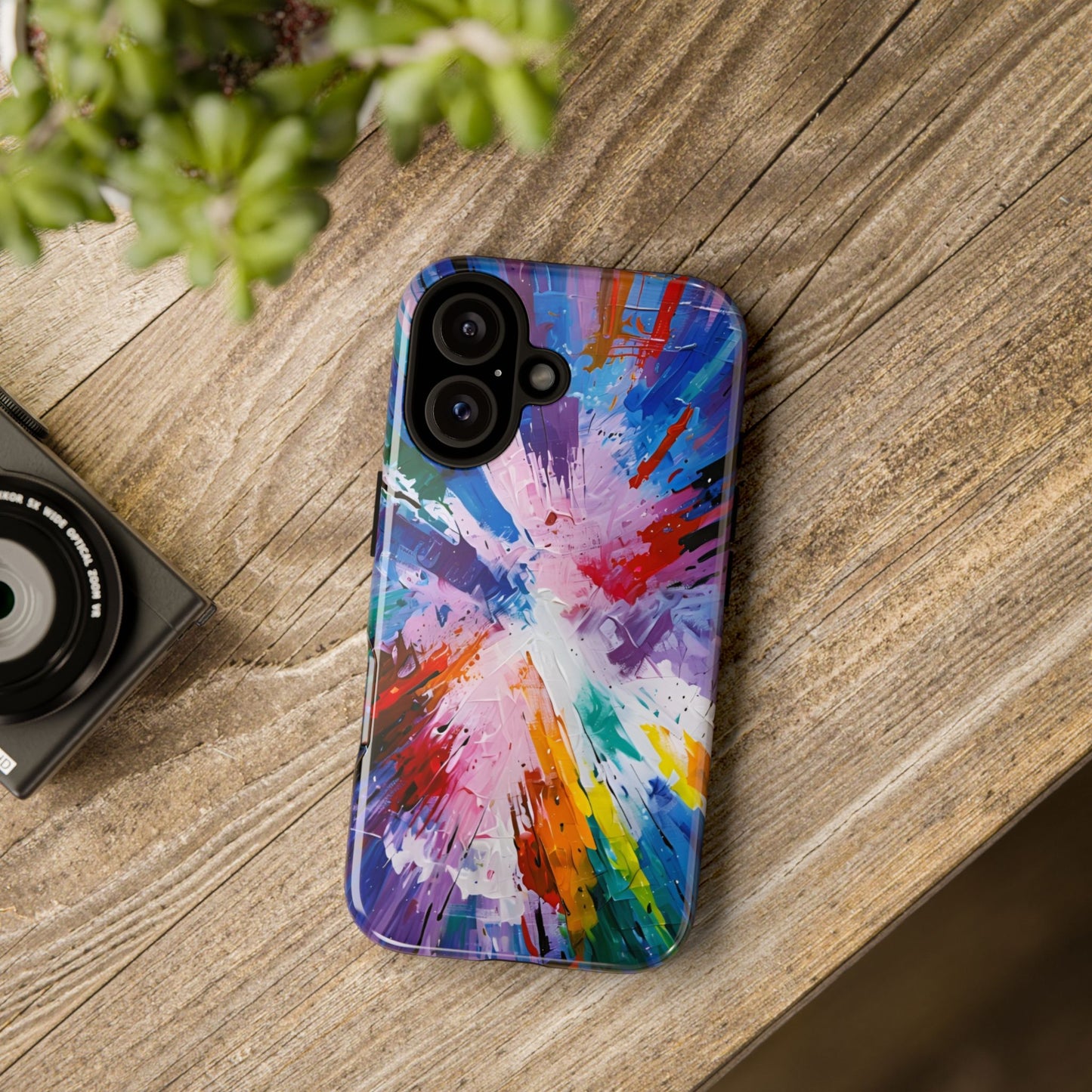 Vibrant Tough Phone Case - Abstract Color Explosion Design