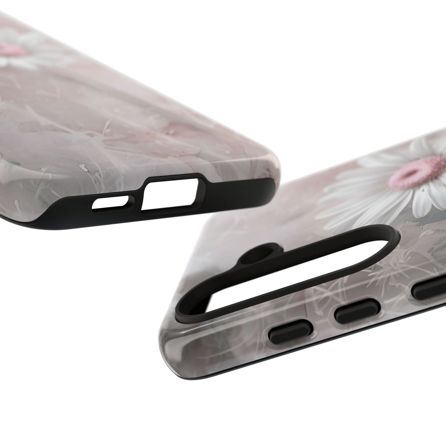Floral Tough Phone Case - Elegant Daisy Design