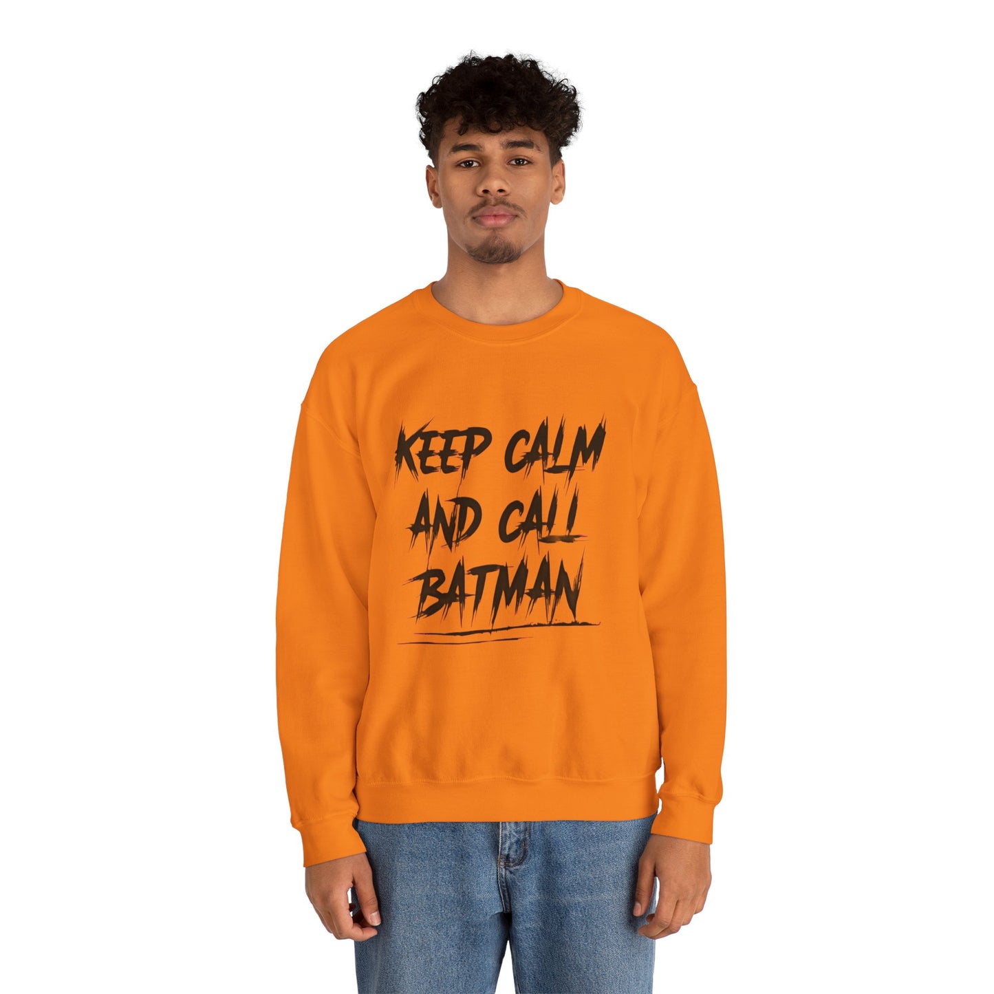 Funny Sweatshirt - Keep Calm and Call Batman - Unisex Heavy Blend Crewneck