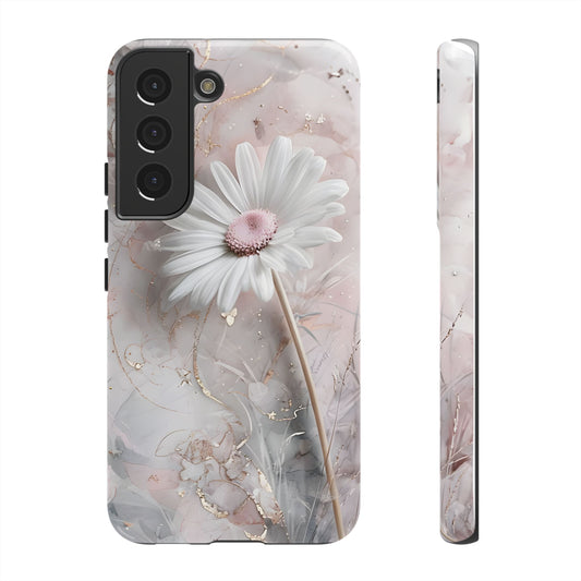Floral Tough Phone Case - Elegant Daisy Design