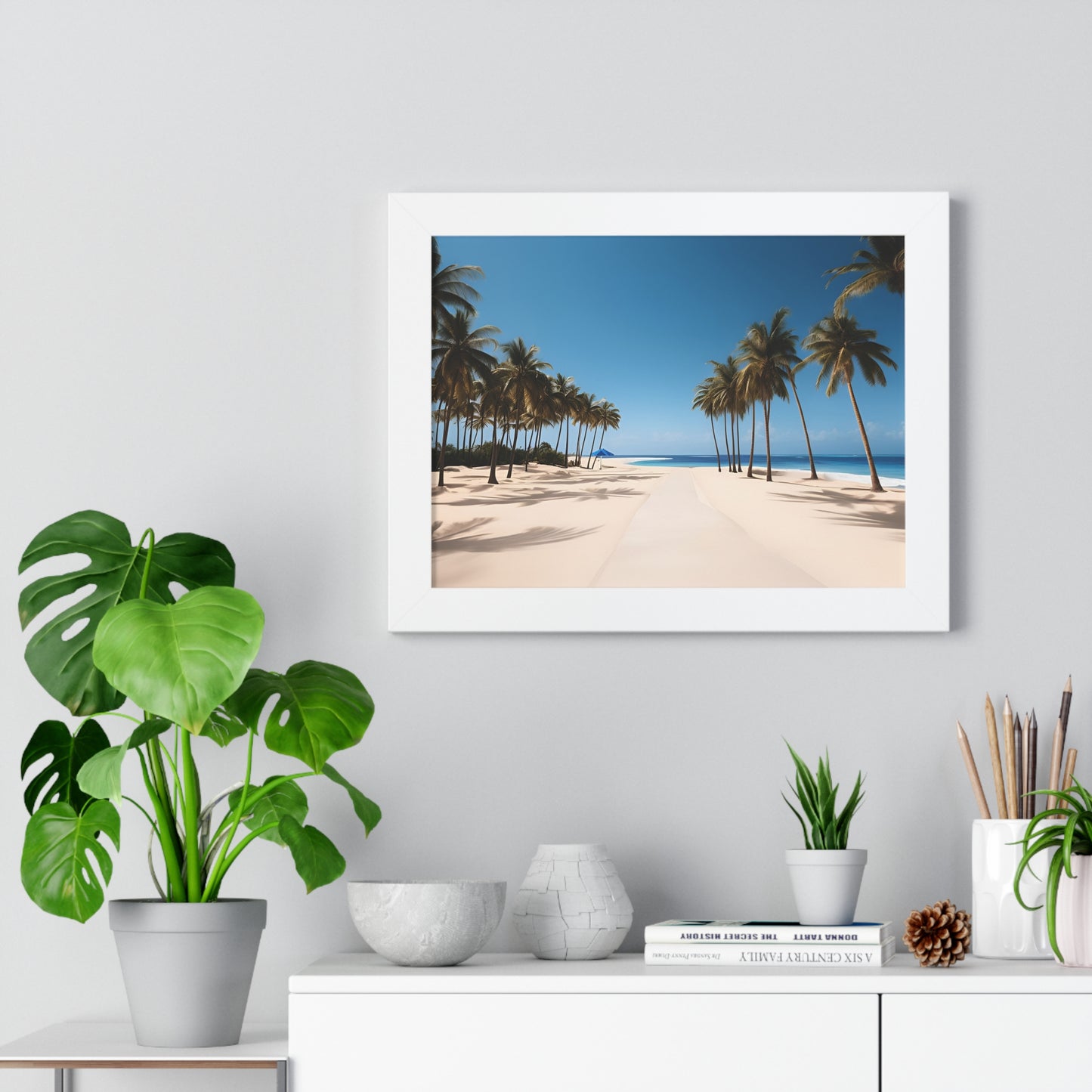 Tropical Beach Framed Horizontal Poster - Coastal Wall Art