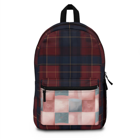 Cozy Plaid Fabric Backpack for School & Work & Travel