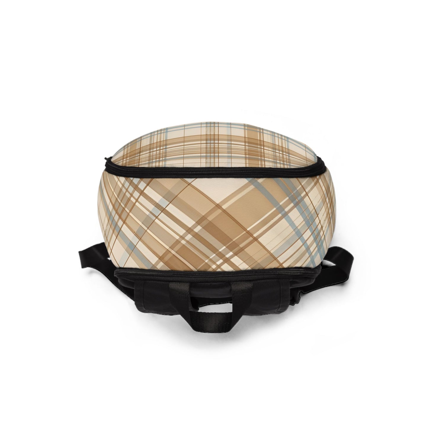 Stylish Plaid Fabric Backpack for School & Work & Travel