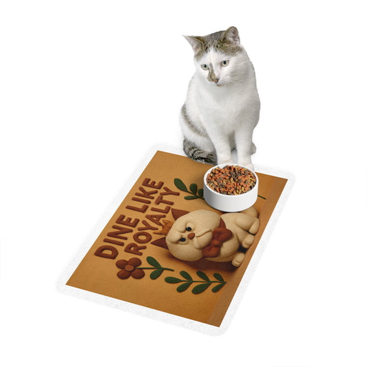 Pet Food Mat - Dine Like Royalty Design (12x18)