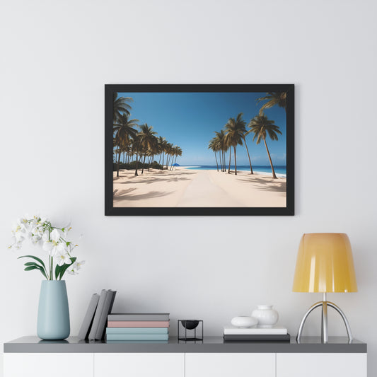 Tropical Beach Framed Horizontal Poster - Coastal Wall Art