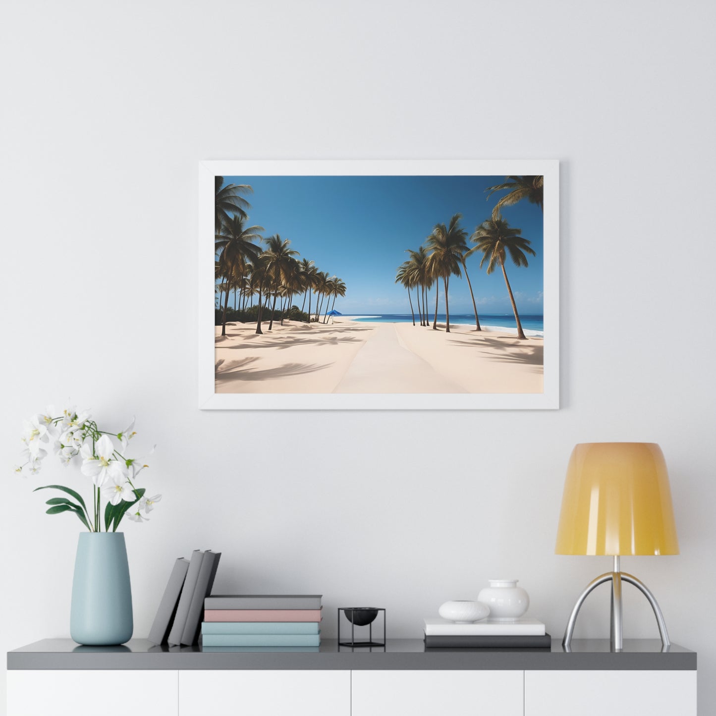 Tropical Beach Framed Horizontal Poster - Coastal Wall Art