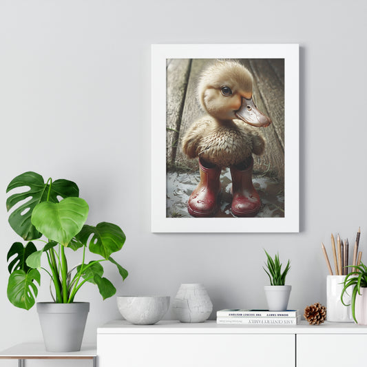 Adorable Duckling Framed Vertical Poster - Unique Wall Art for Home Decor
