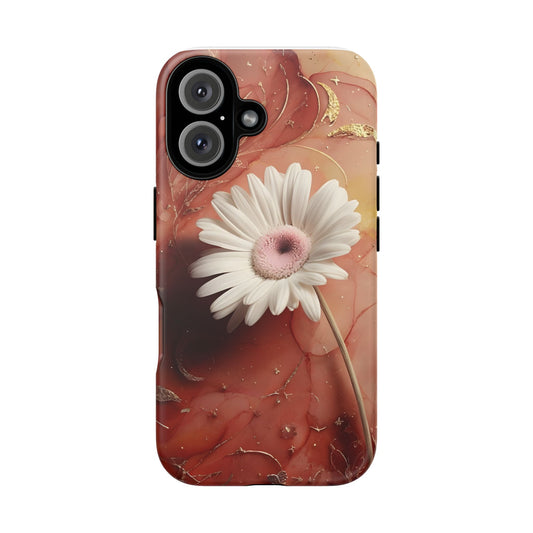 Floral Tough Phone Case - Elegant Gerbera Daisy Design