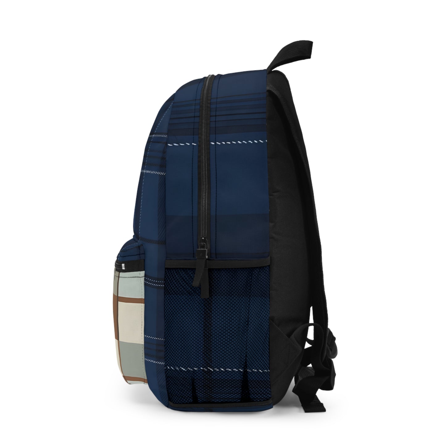 Stylish Plaid Fabric Backpack for School & Work & Travel