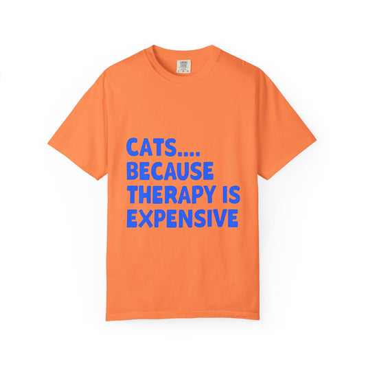 Cat Lovers T-Shirt - Cats... Because Therapy Is Expensive