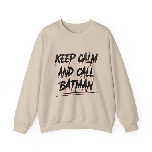 Funny Sweatshirt - Keep Calm and Call Batman - Unisex Heavy Blend Crewneck