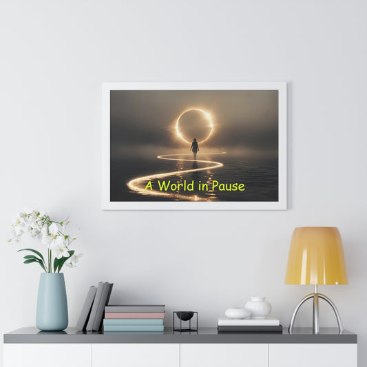 A World in Pause Framed Horizontal Poster - Unique Wall Art for Home Decor