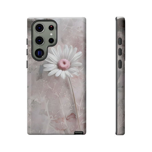 Floral Tough Phone Case - Elegant Daisy Design