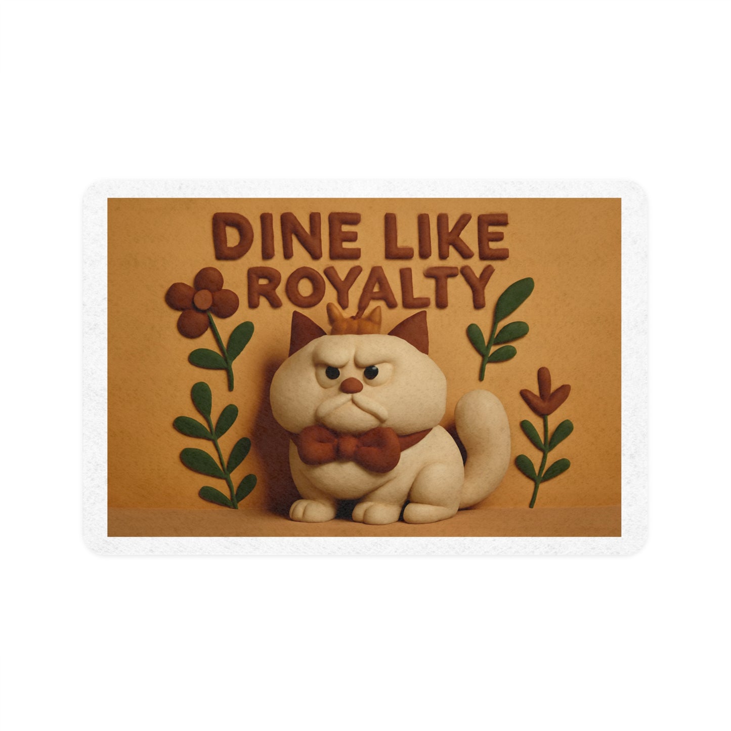 Pet Food Mat - Dine Like Royalty Design (12x18)