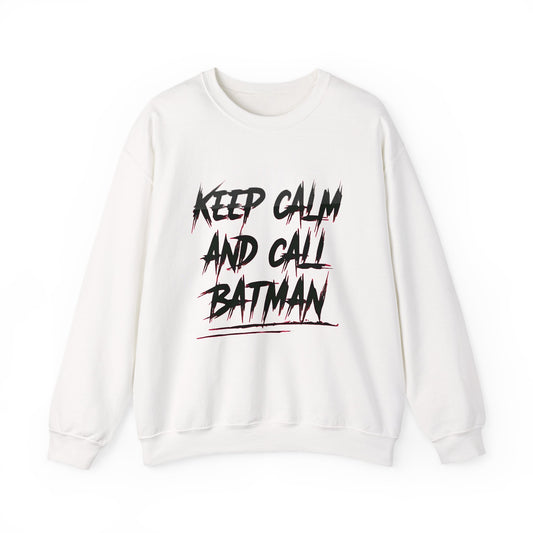 Funny Sweatshirt - Keep Calm and Call Batman - Unisex Heavy Blend Crewneck