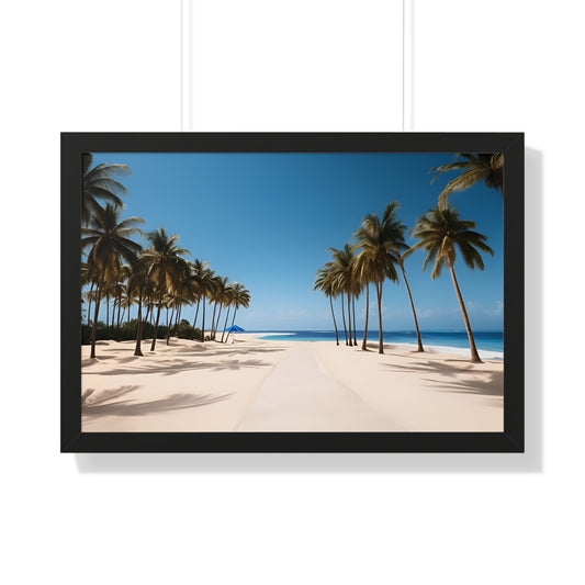 Tropical Beach Framed Horizontal Poster - Coastal Wall Art