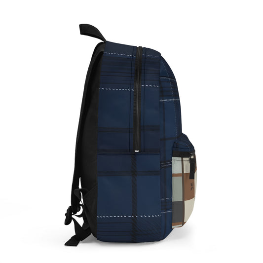 Stylish Plaid Fabric Backpack for School & Work & Travel