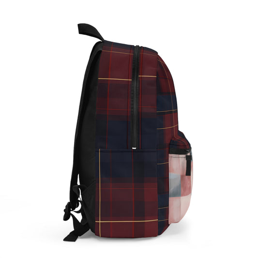 Cozy Plaid Fabric Backpack for School & Work & Travel